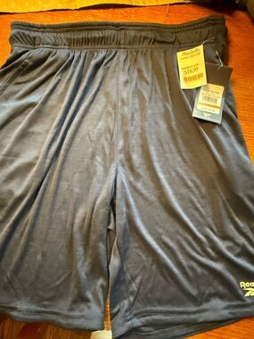 Reebok Vector Navy Heather Athletic Shorts with Tag